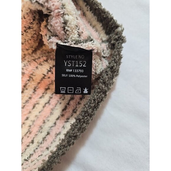 POL cropped top knit stretch gray pink white size L - Picture 7 of 15